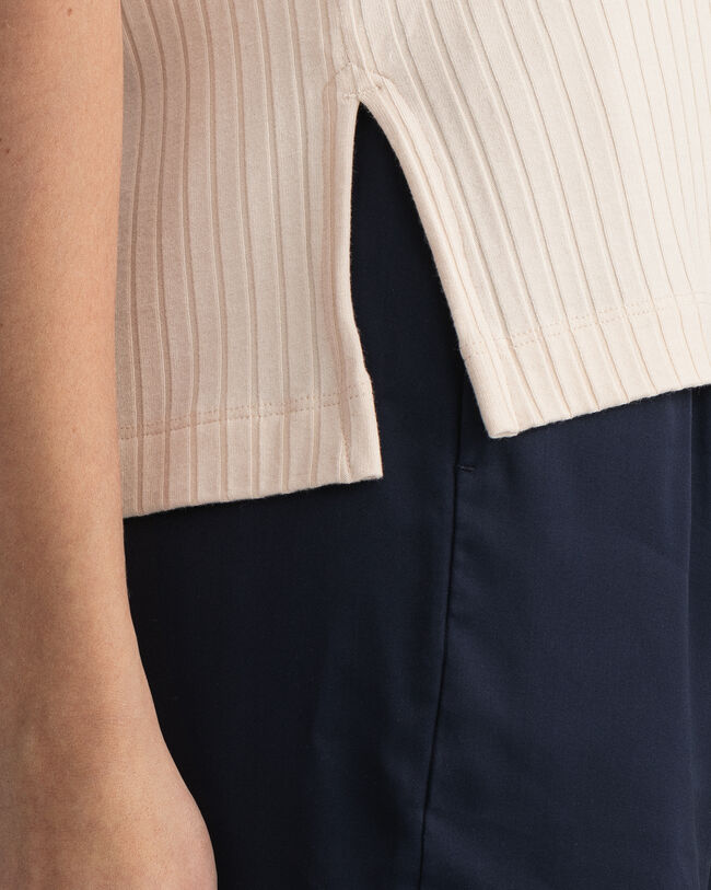 Detail Slit Long-Short Sleeve T-Shirt