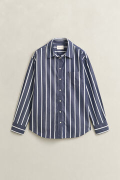 Relaxed Fit Striped Classic Poplin Shirt — EVENING BLUE 1