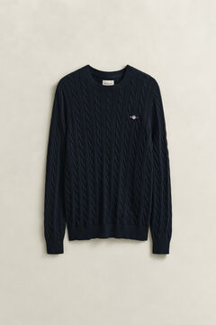 Classic Cable Knit Sweater — EVENING BLUE 1