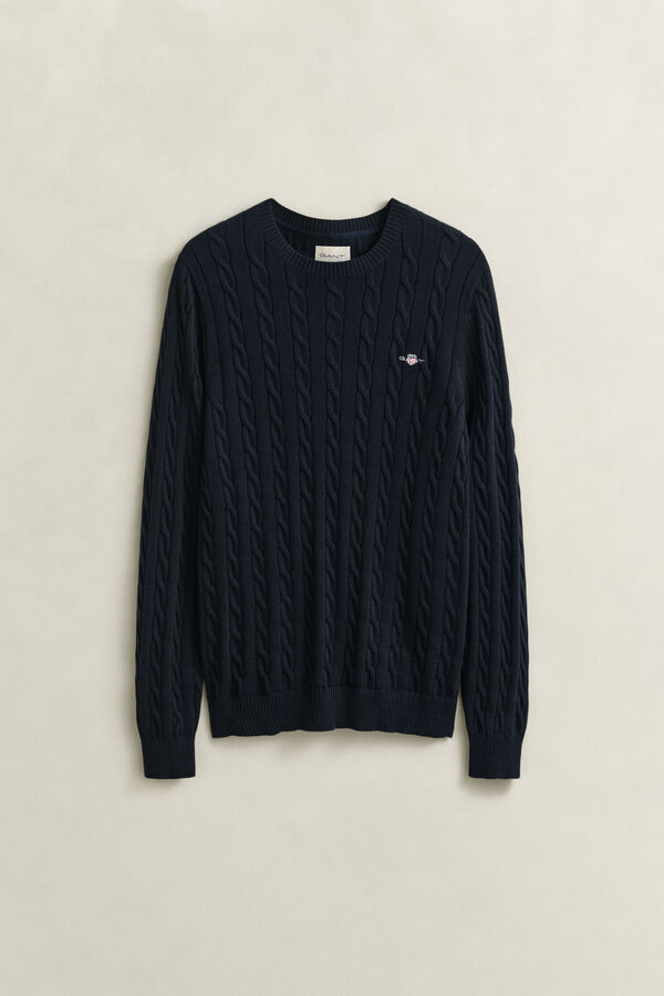Classic Cable Knit Sweater — EVENING BLUE