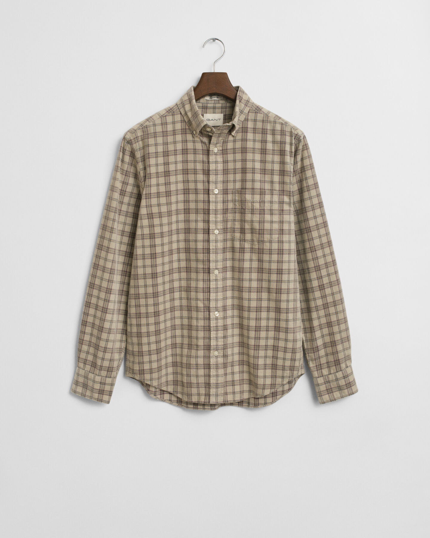 Regular Fit Checked Corduroy Shirt
