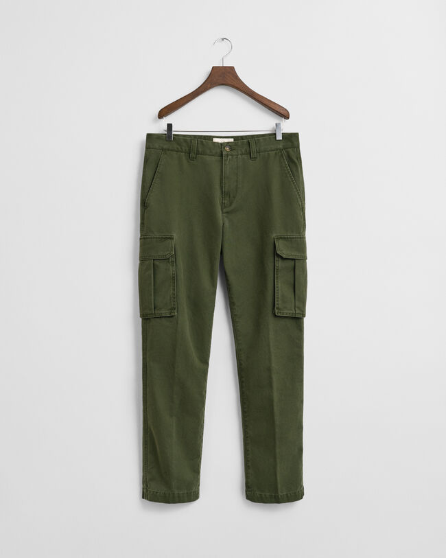 Regular Fit Cotton Twill Cargo Pants
