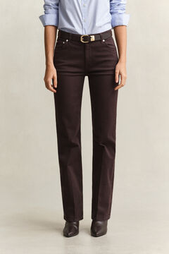 Slim Flared Color Jeans — DEEP BROWN 6