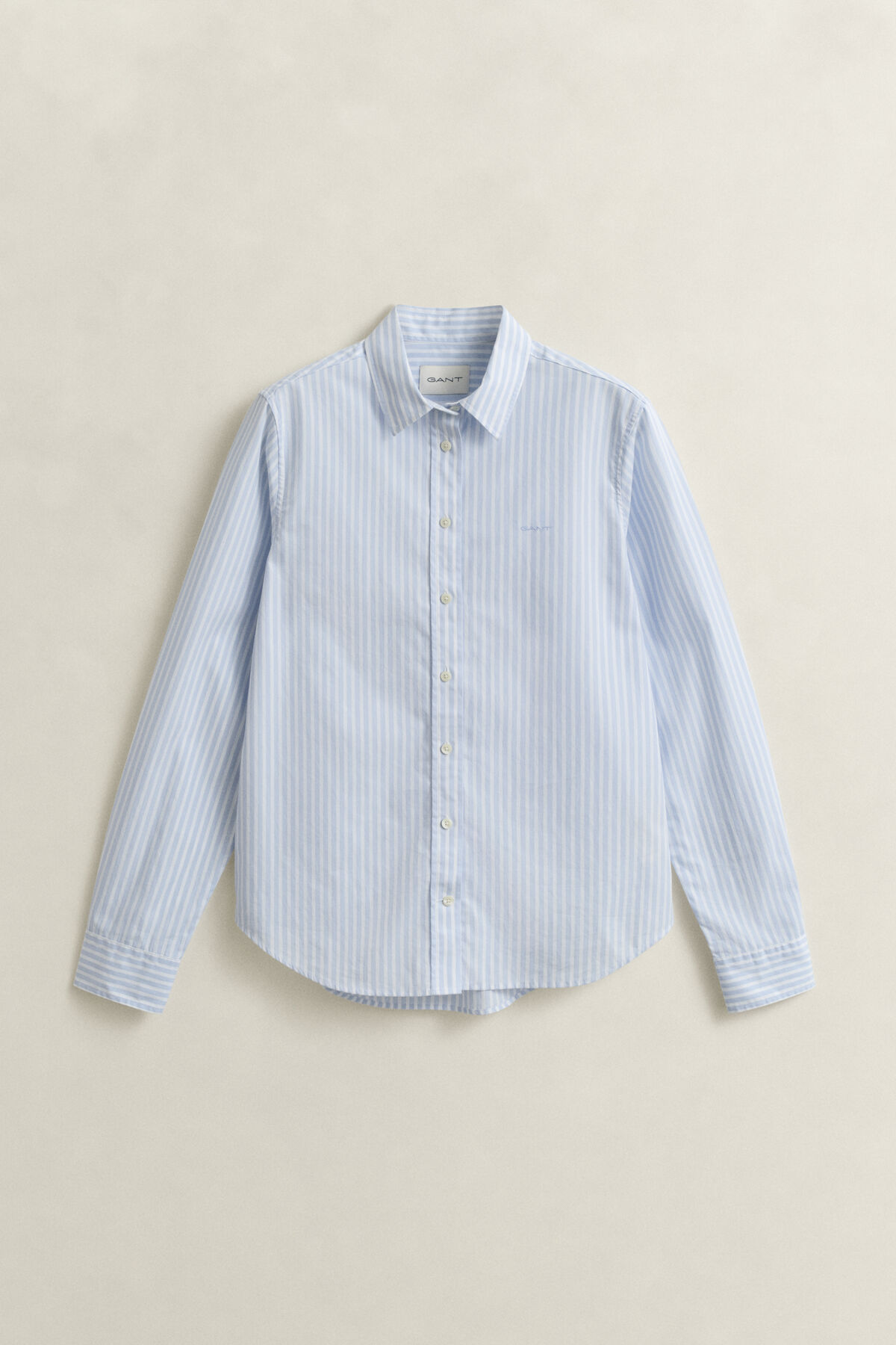 Classic Regular Striped Poplin Shirt — LIGHT BLUE