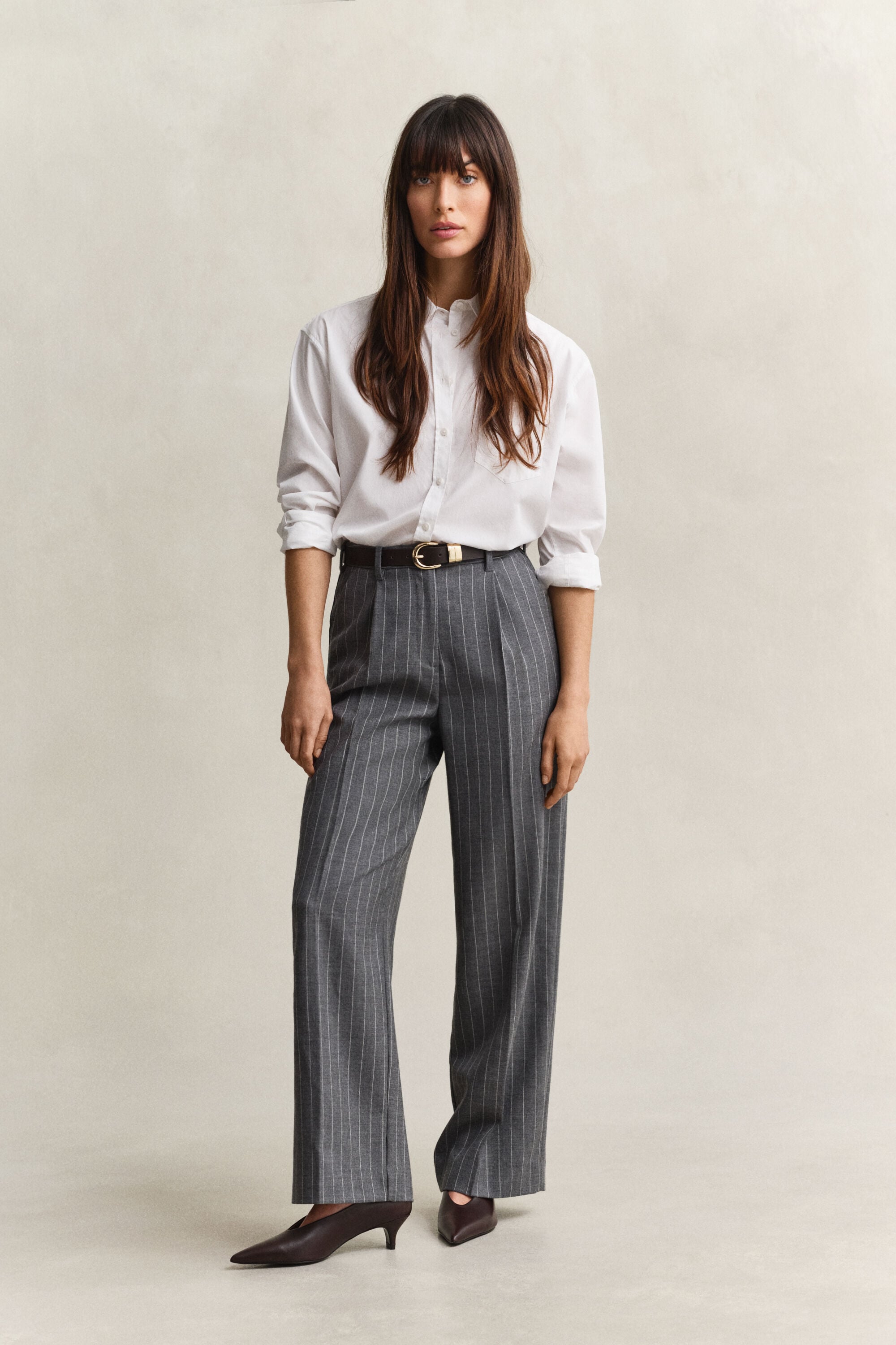 Pinstripe Wool Pants