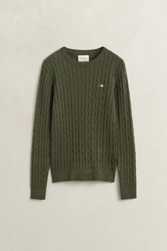 Classic Cable Knit Sweater — MOSSY GREEN 1