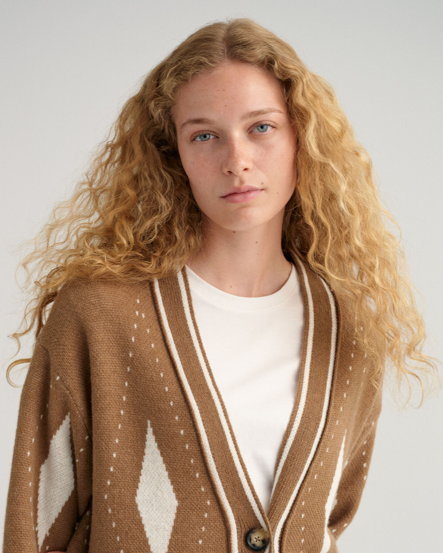 Argyle Long Cardigan