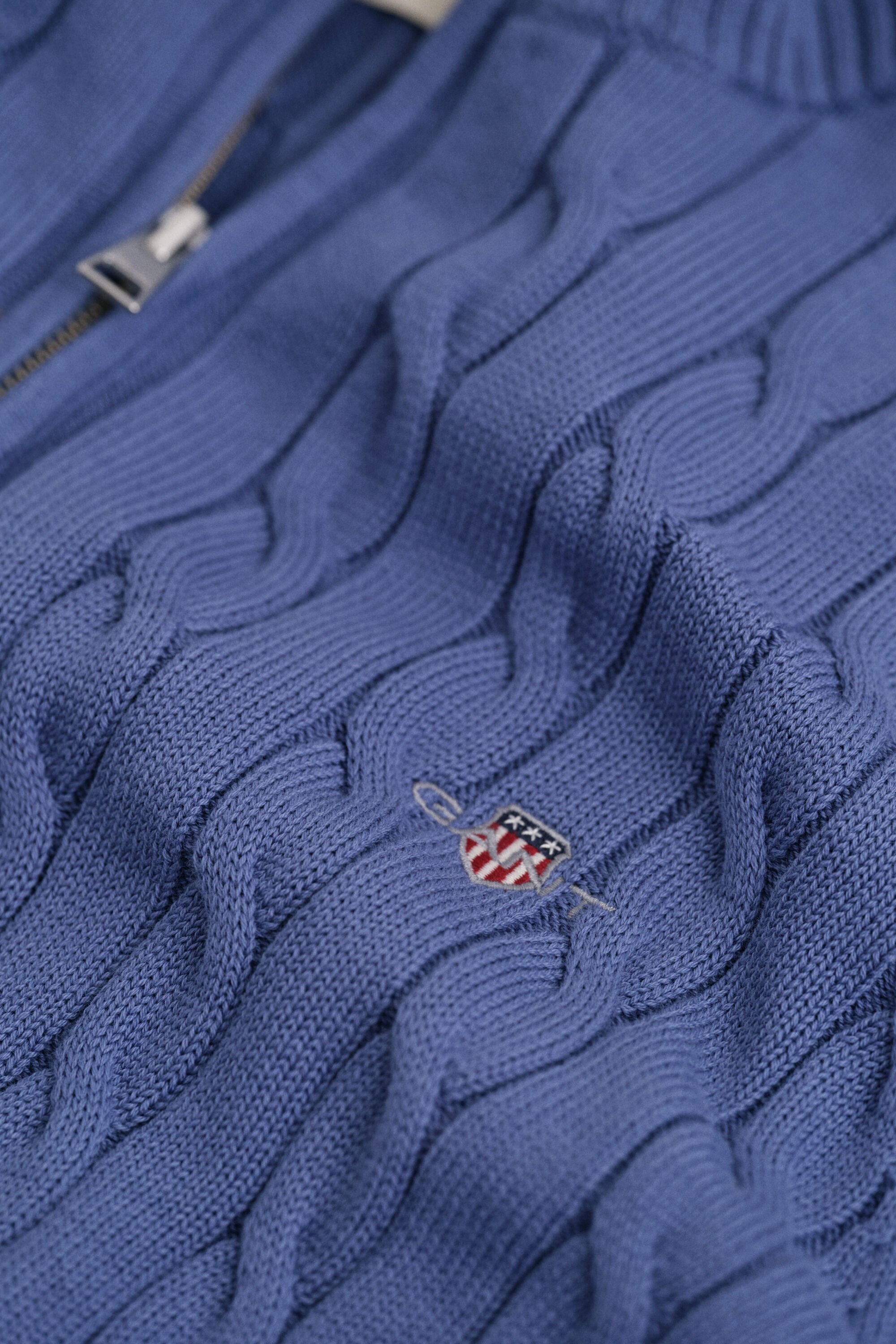 Cotton Cable Knit Half-Zip Sweater