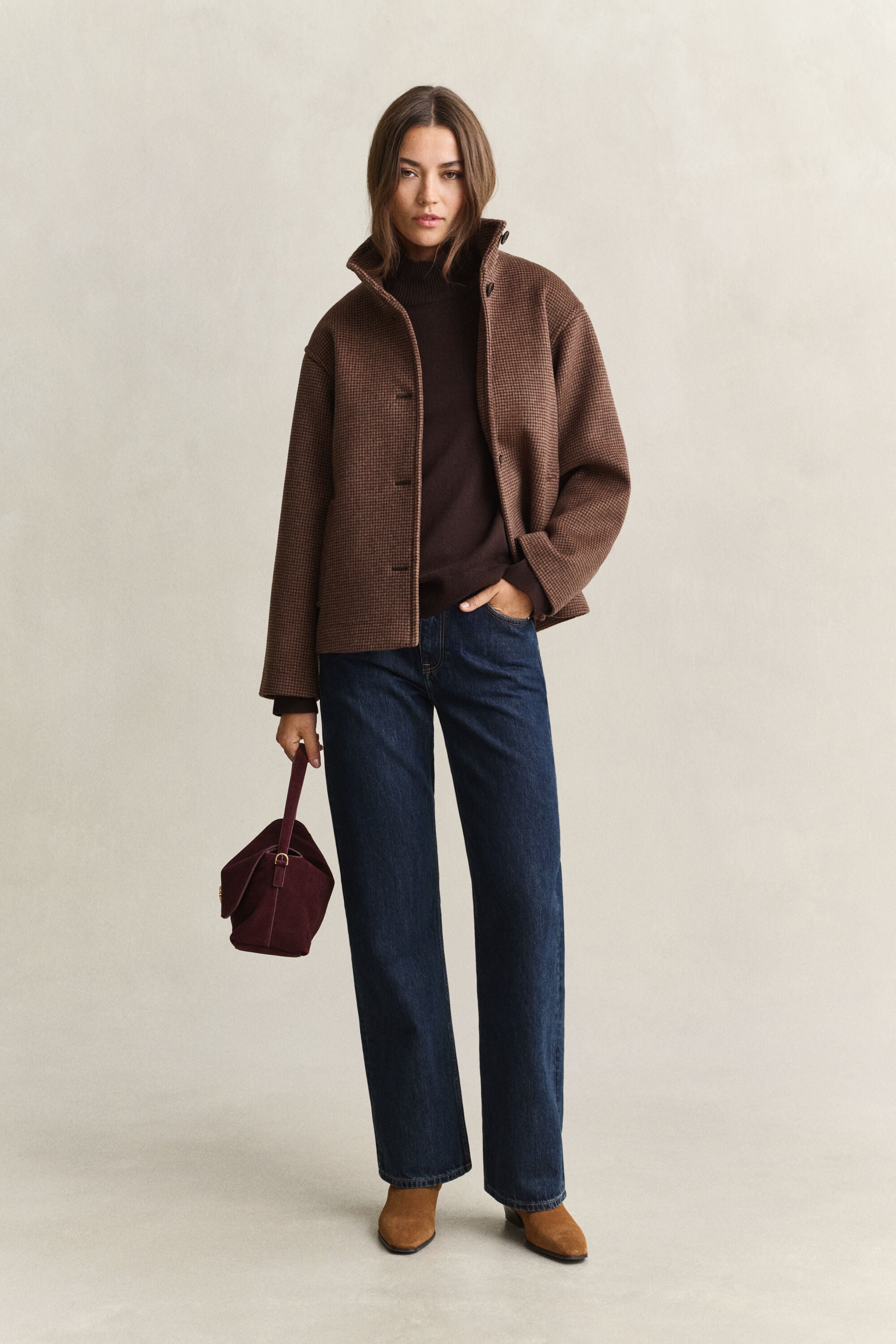 Superfine Lambswool Mock Neck Sweater