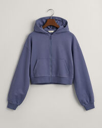 Teen Girls Script Graphic Cropped Zip Hoodie