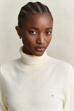 Wool Cotton Turtleneck Sweater — CREAM 3