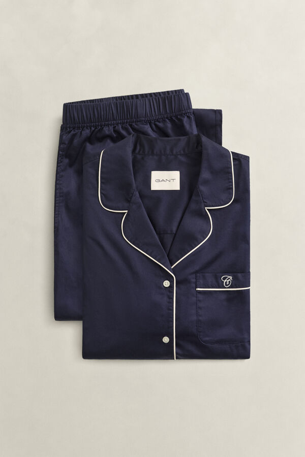 Satin Pajama Set — EVENING BLUE