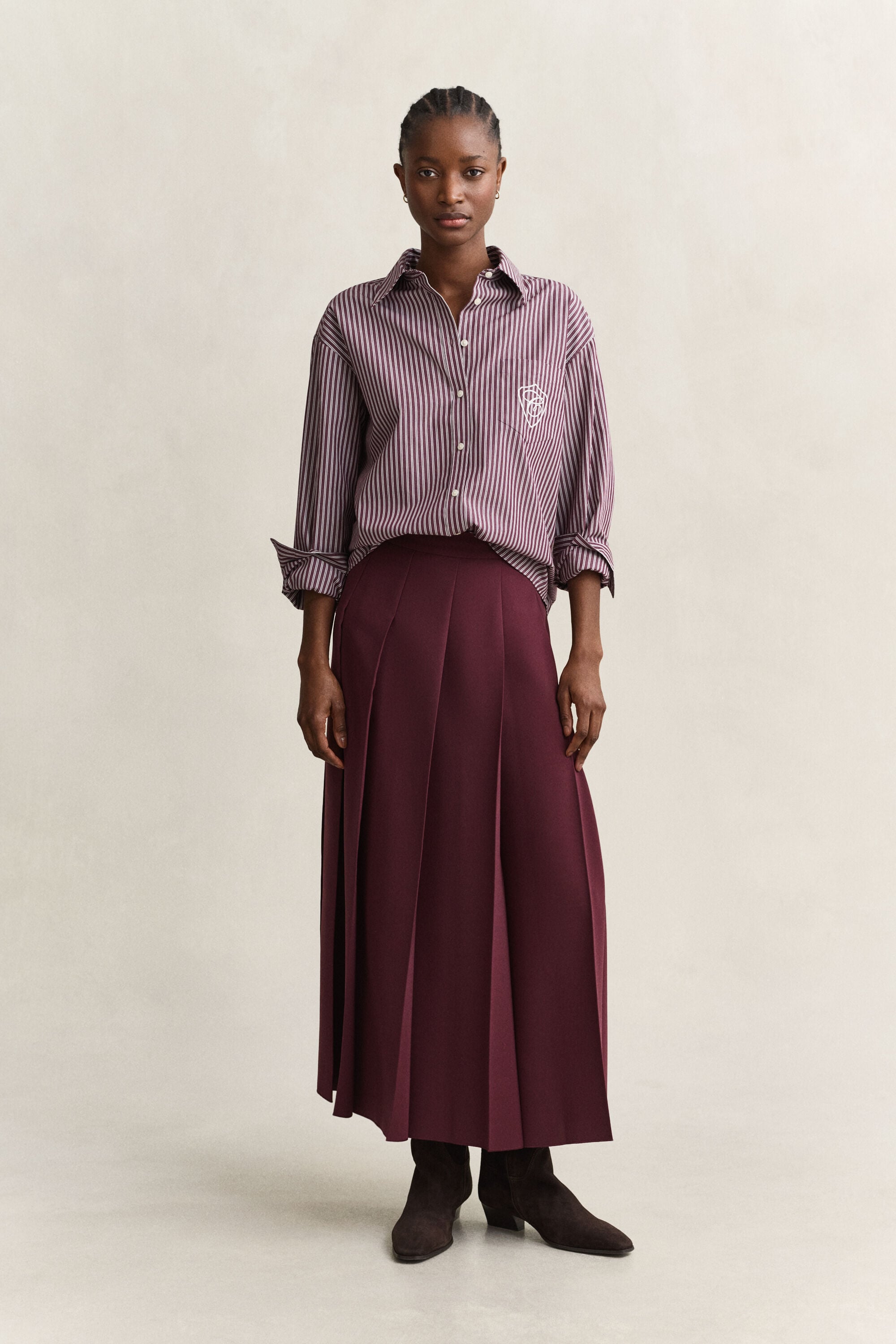 Pleated Midi Skirt