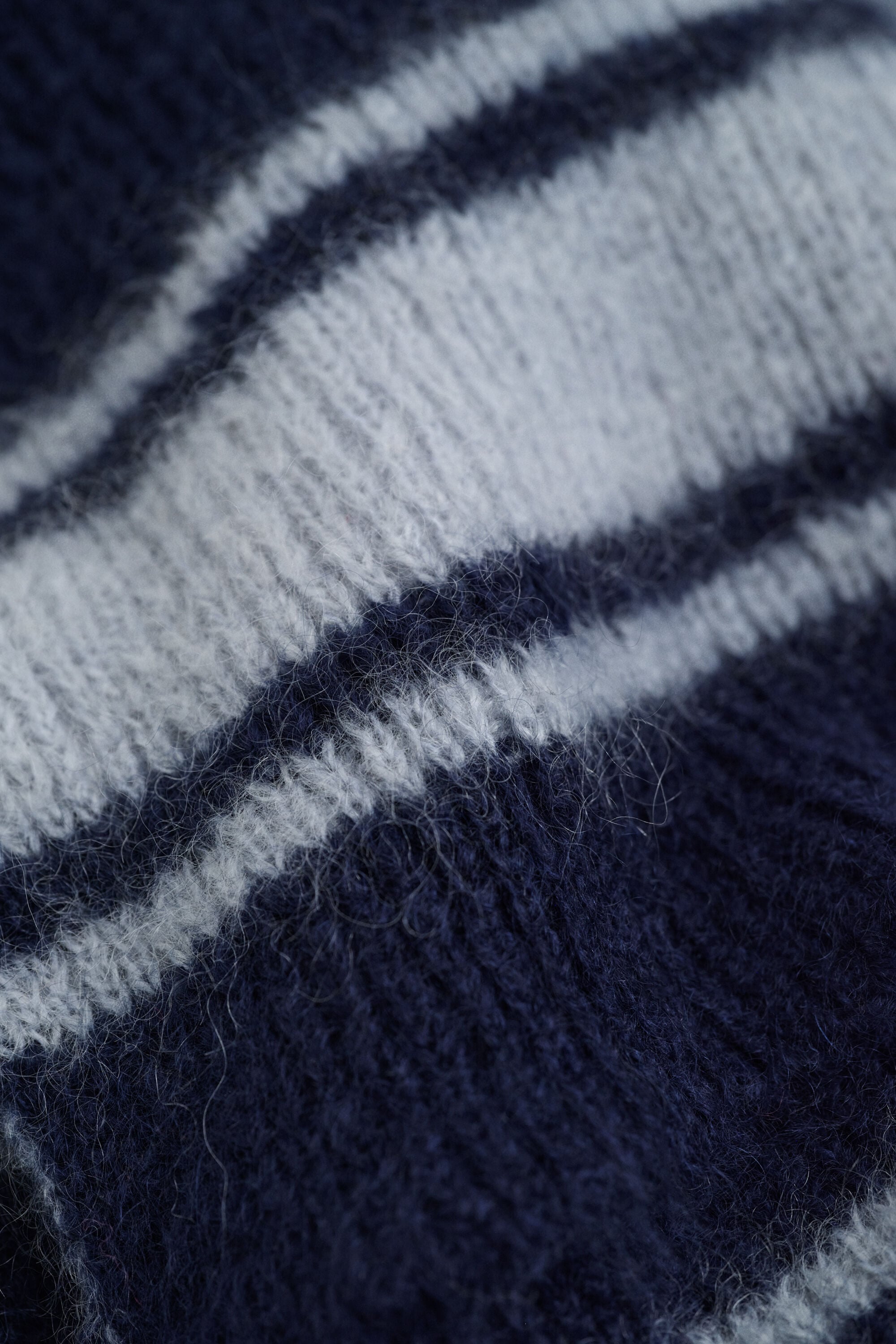 Striped Mohair Scarf — EVENING BLUE