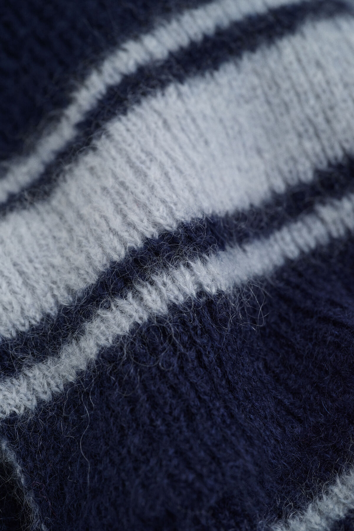 Striped Mohair Scarf — EVENING BLUE