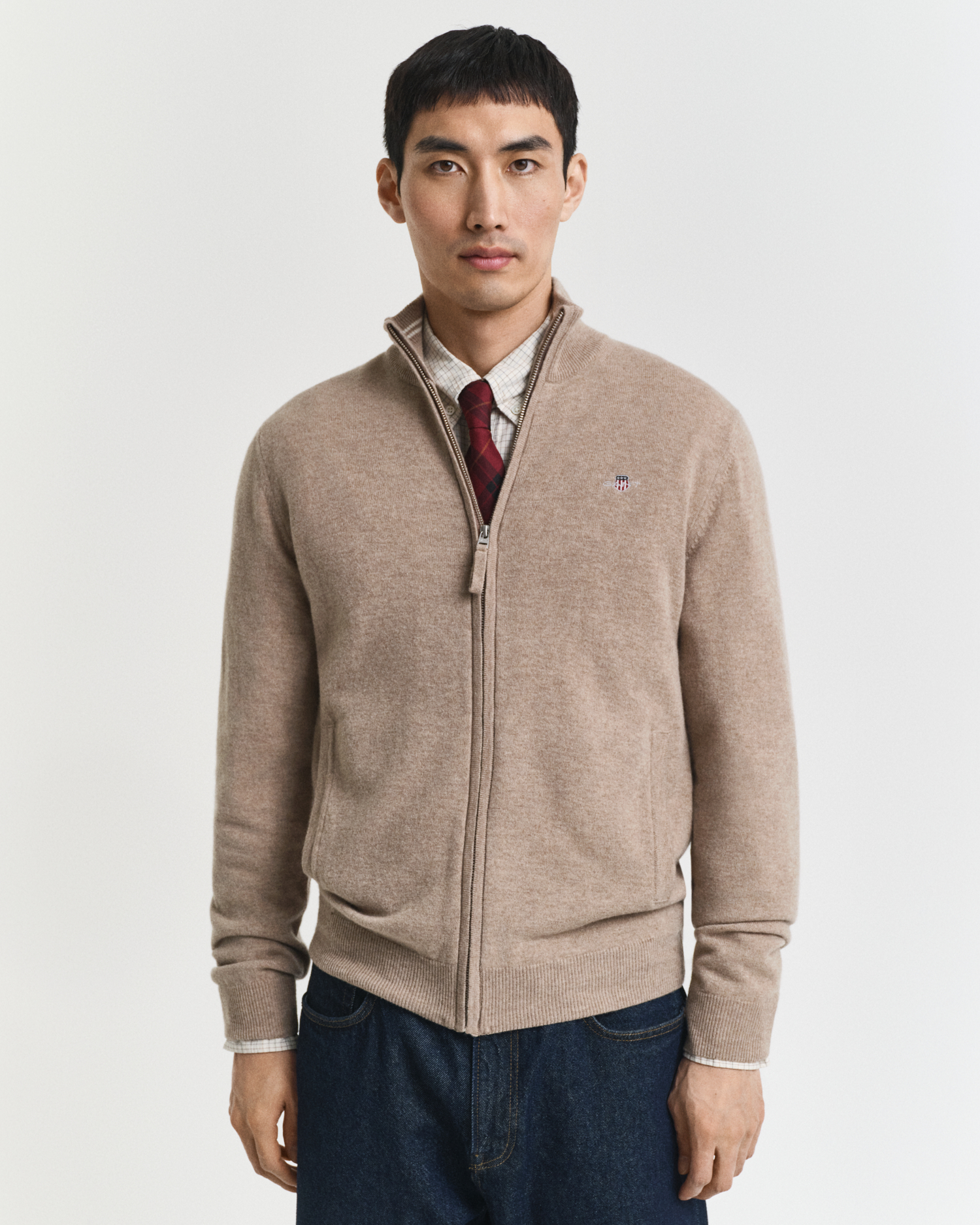 Superfine Lambswool Zip Cardigan - GANT