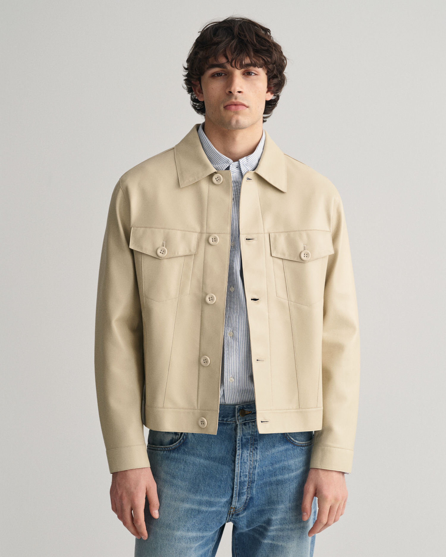 Leather Trucker Jacket - GANT
