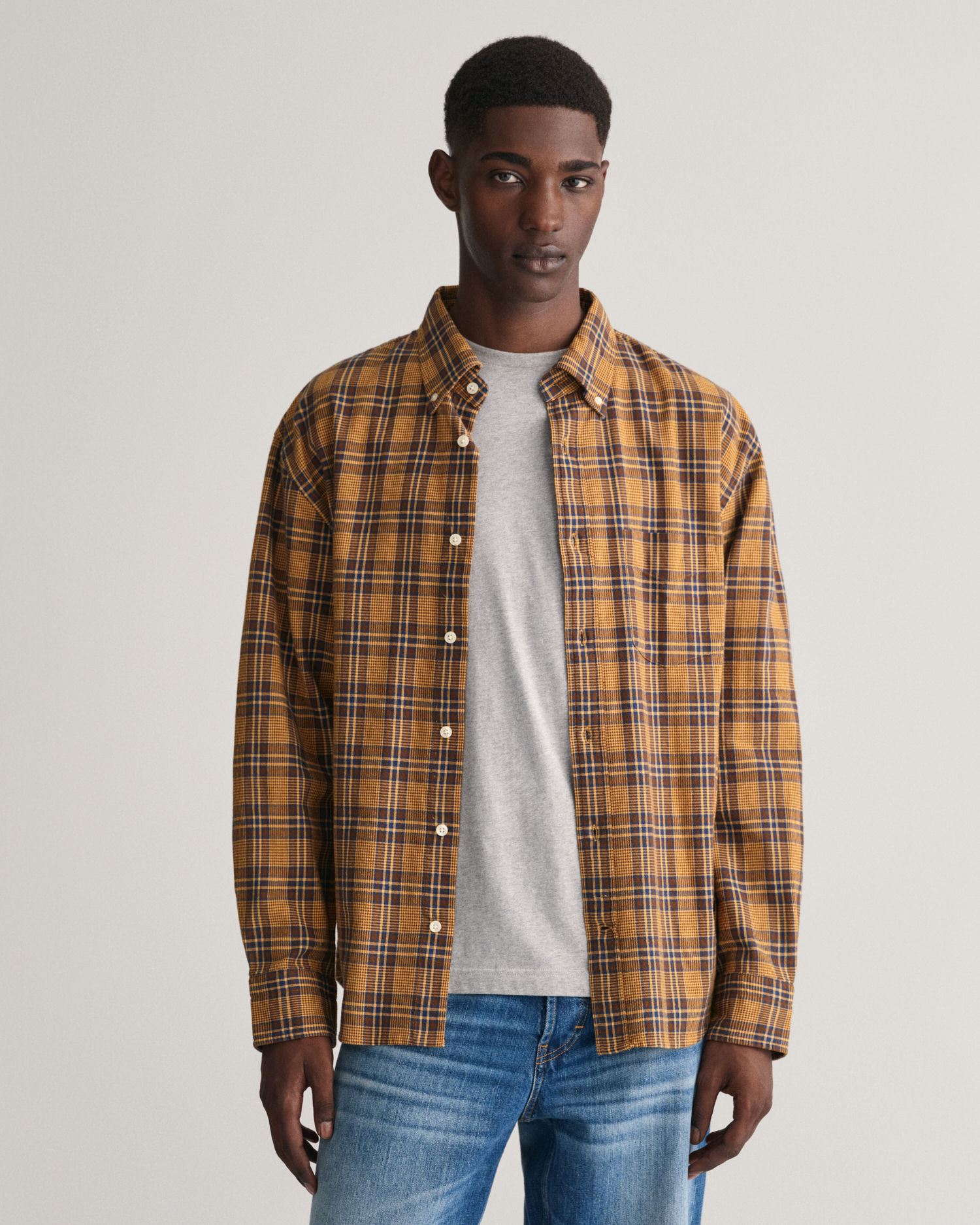 トップス GOLD NEL CHECK BIG WORK SHIRT GL28300 M SHIRT – gold