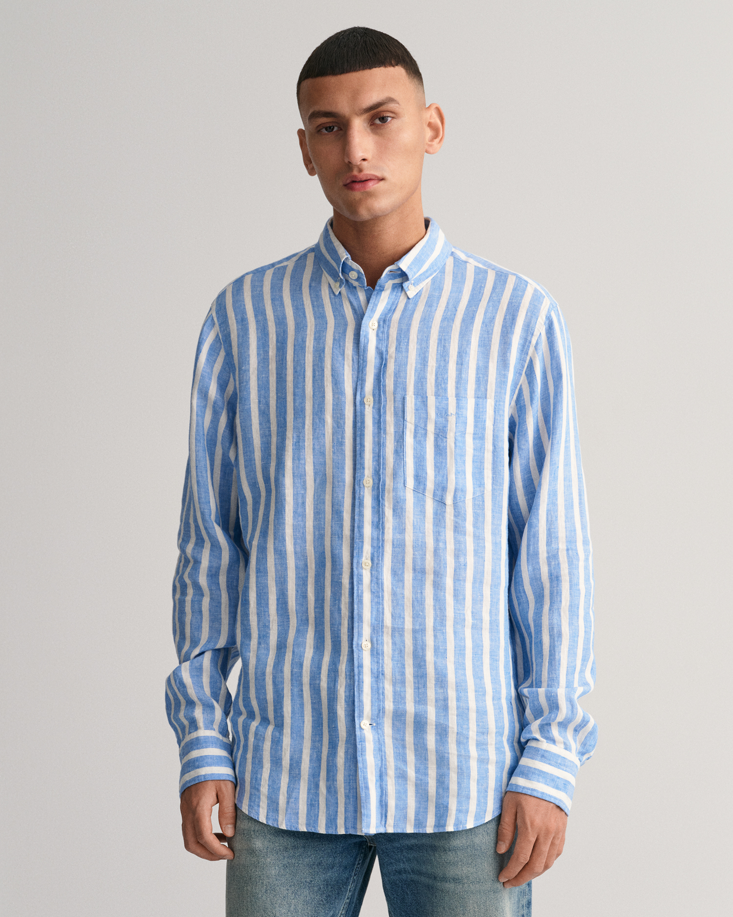 Regular Fit Wide Striped Linen Shirt - GANT
