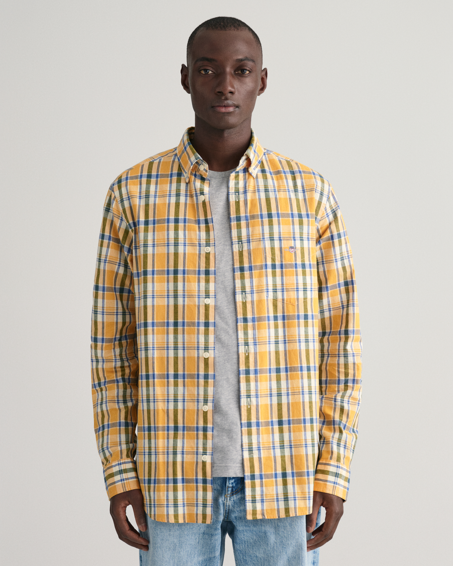 Regular Fit Checked Cotton Linen Shirt