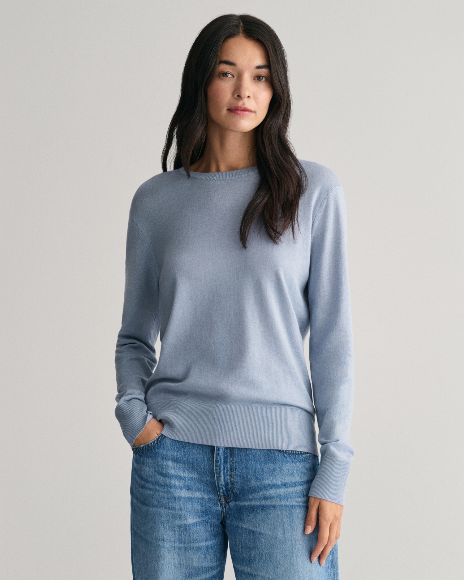 Fine Knit Crew Neck Sweater - GANT