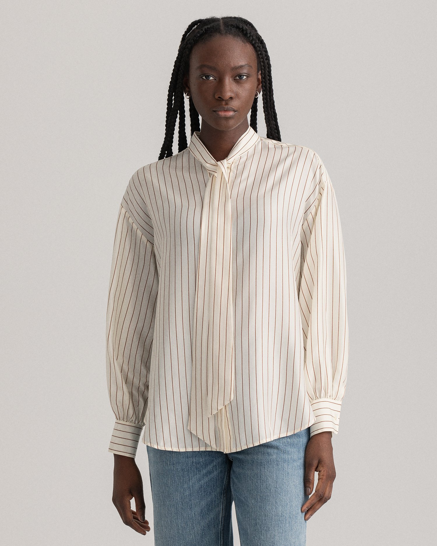 Gant pinstripe 2024 ruffle dress