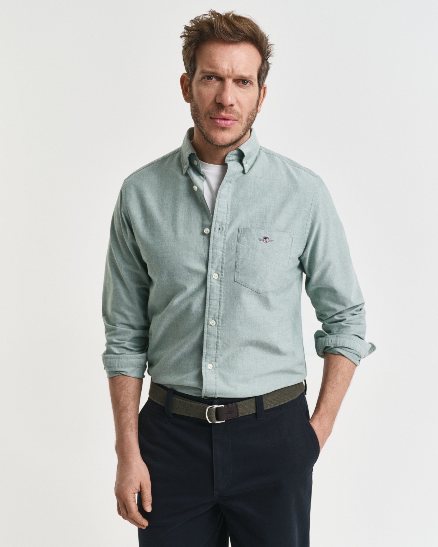 Long-Sleeve Oxford Shirt サイズ44 Long Sleeve Shirt - Stretch Oxford with Airotec® Performance