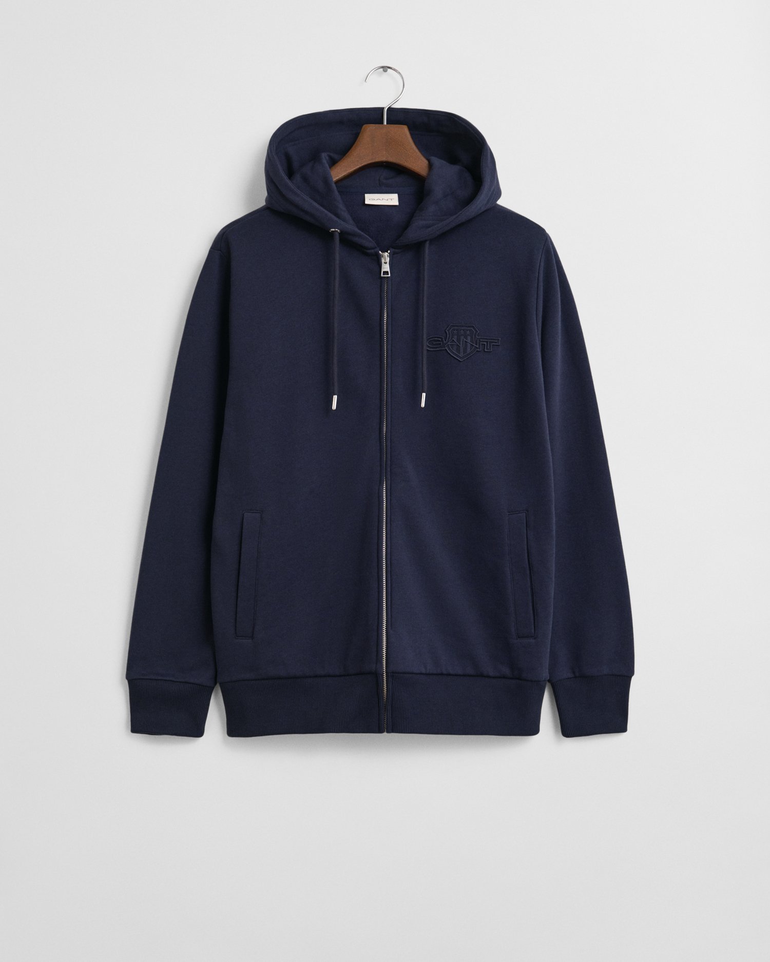 Tonal Shield Zip Hoodie - GANT