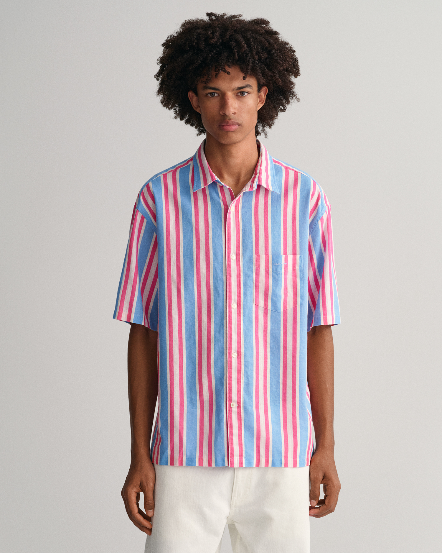 Relaxed Fit Monogram Striped Shirt - GANT