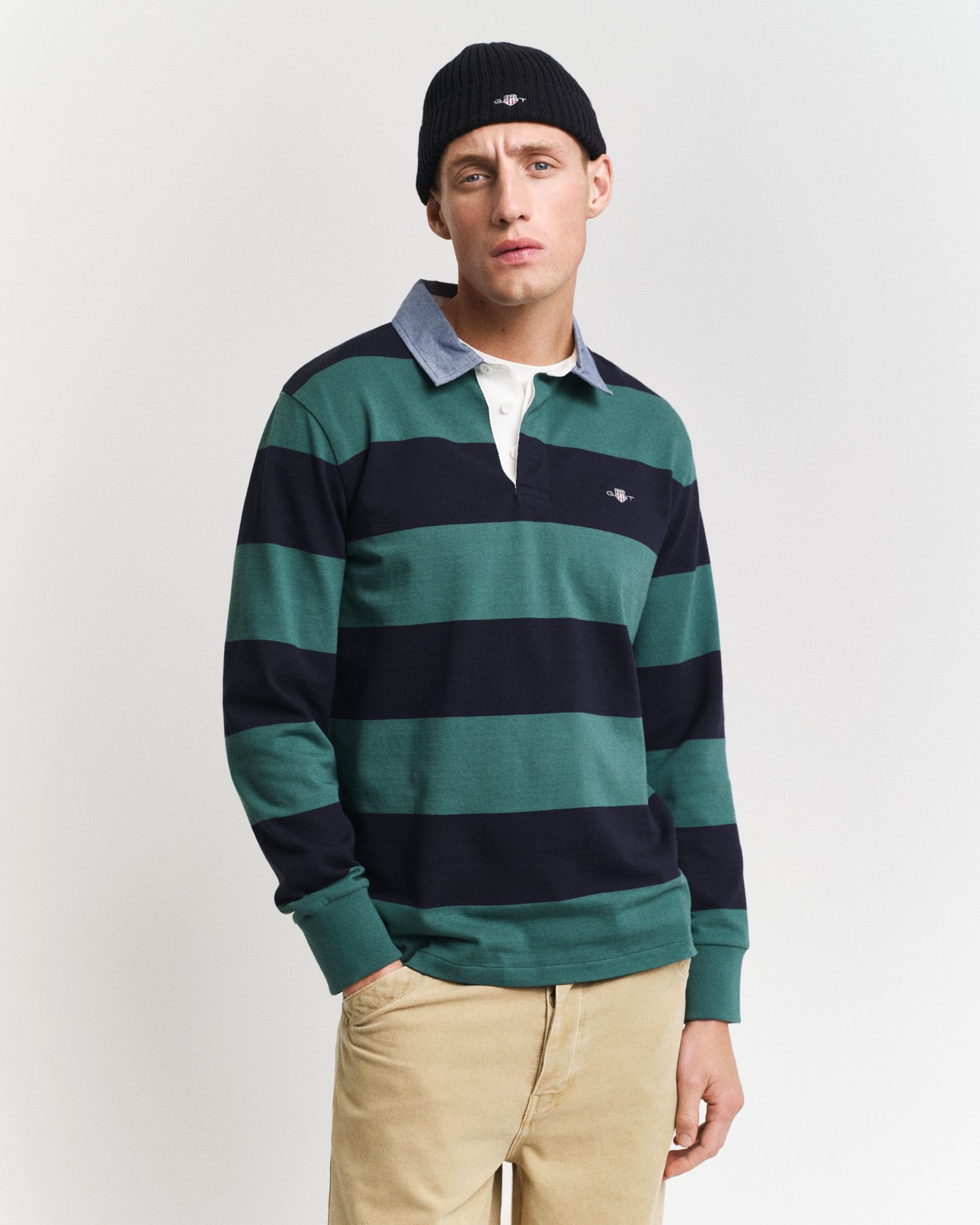 Uniqlo x JW Anderson Boxy Rugger Polo Shirt Striped Blue White Navy 2025  Woman