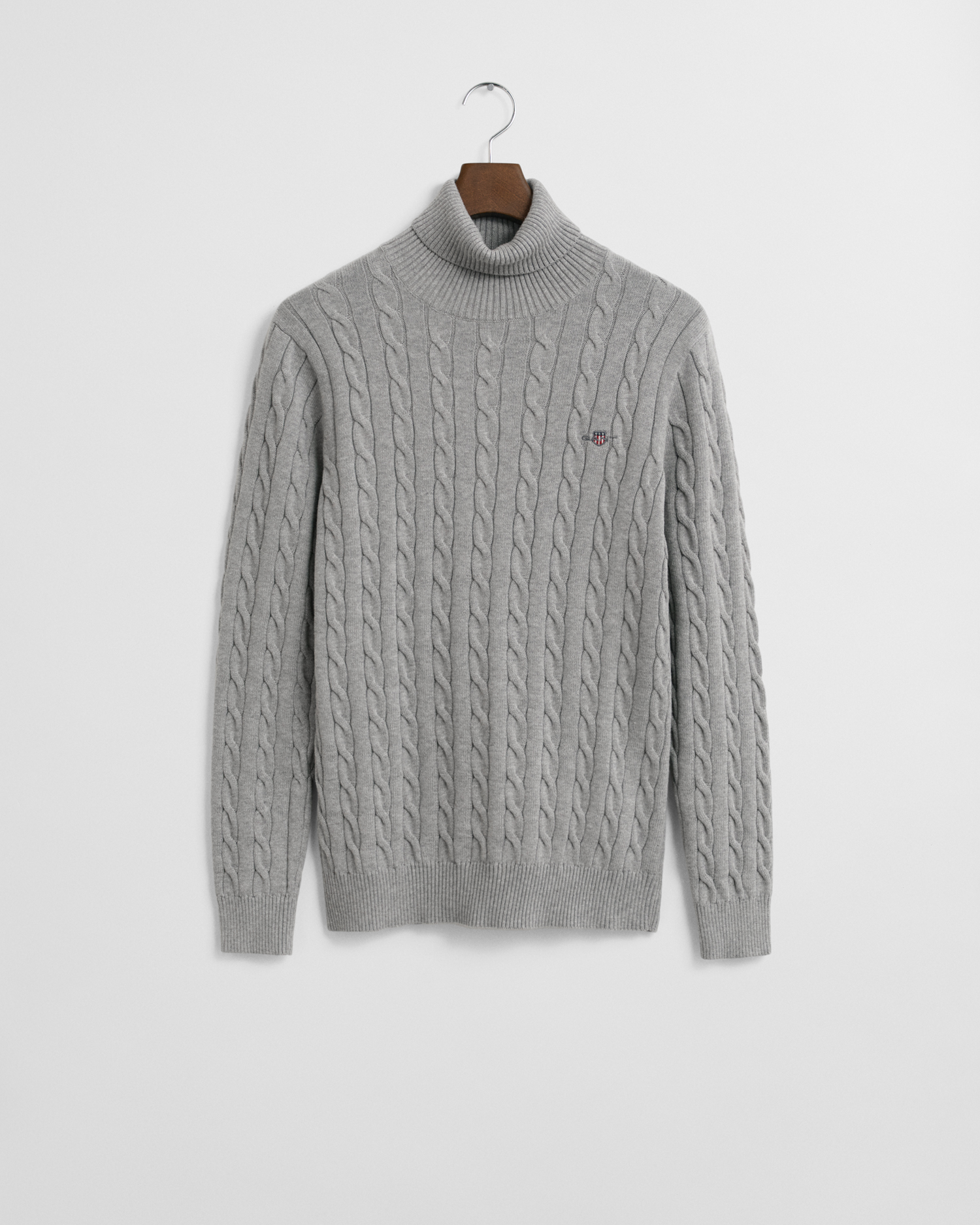 Cotton Cable Knit Turtleneck Sweater - GANT