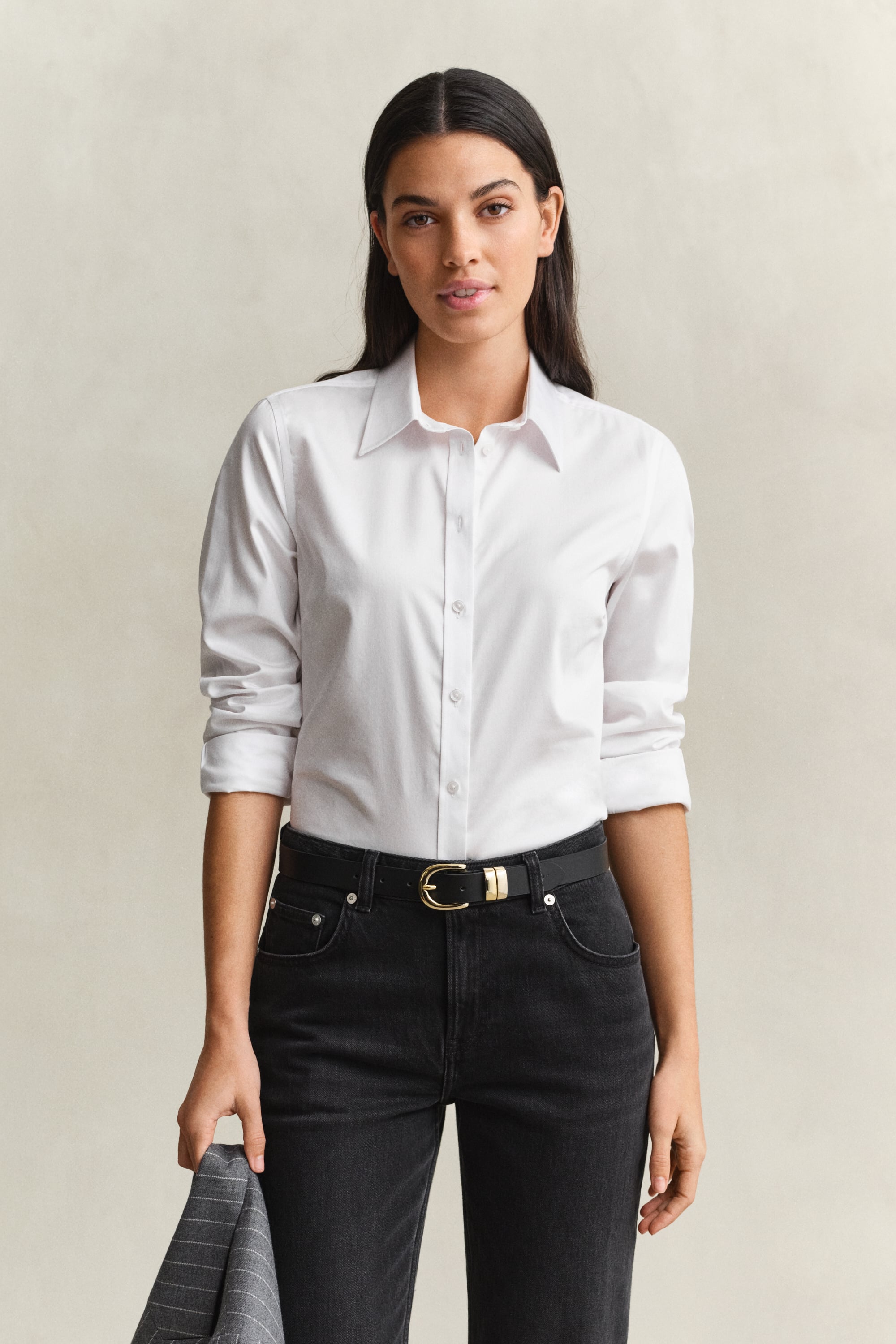 Gant Sateen Shirt In White