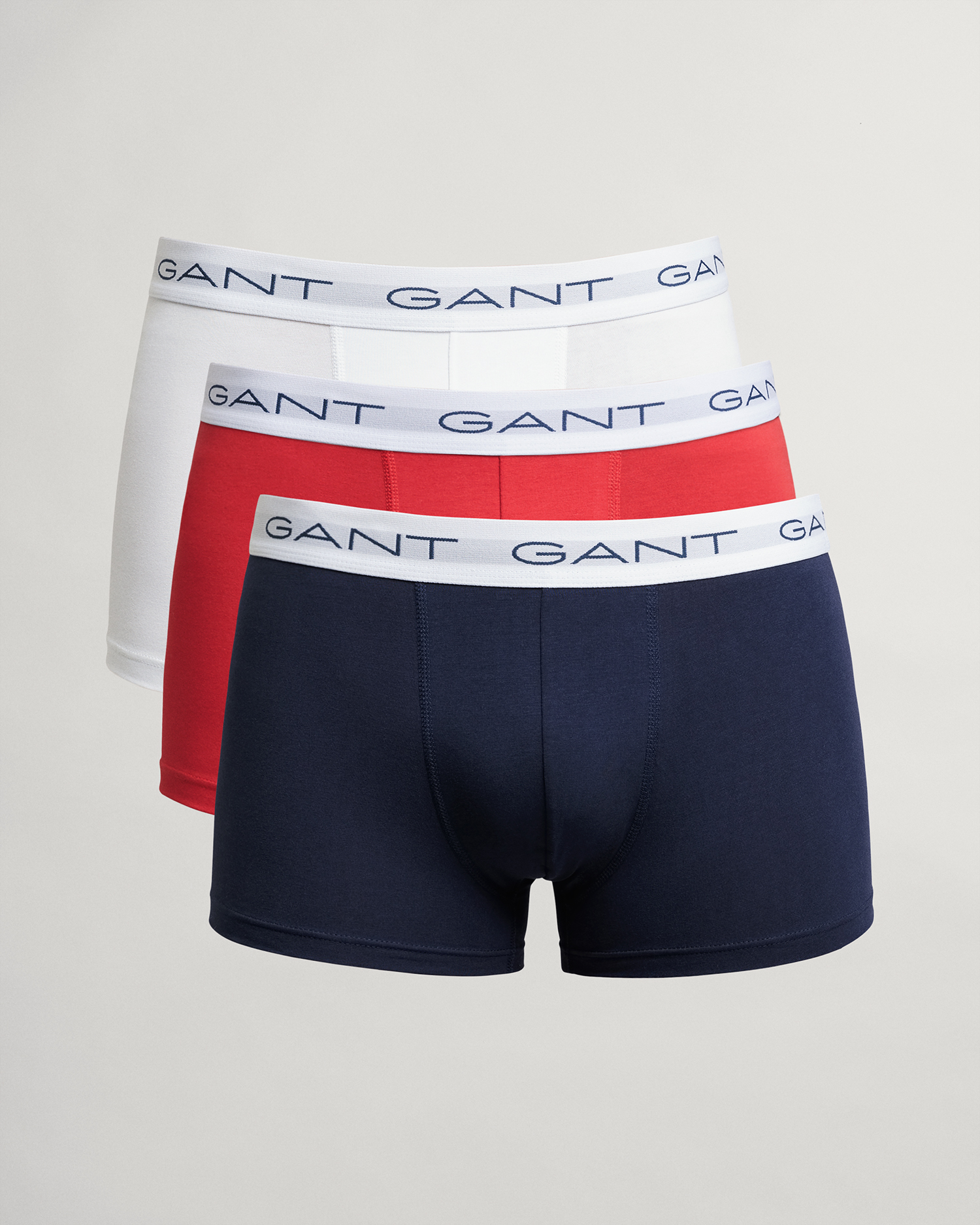 Mens Underwear GANT Underwear GANT Cotton 3-pack Basic Trunks in Blue for Men Save 9% 