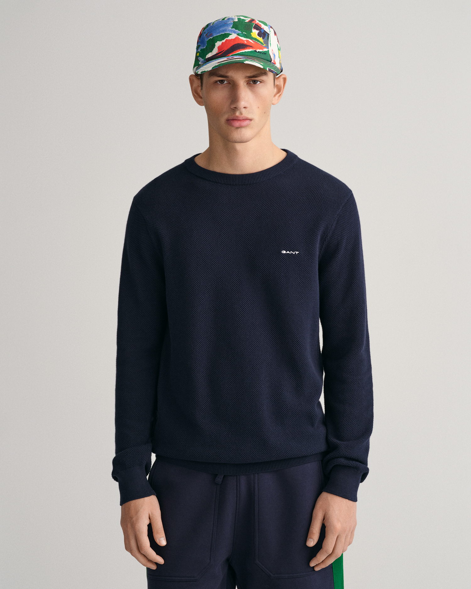 Cotton Piqué Crew Neck Sweater - GANT